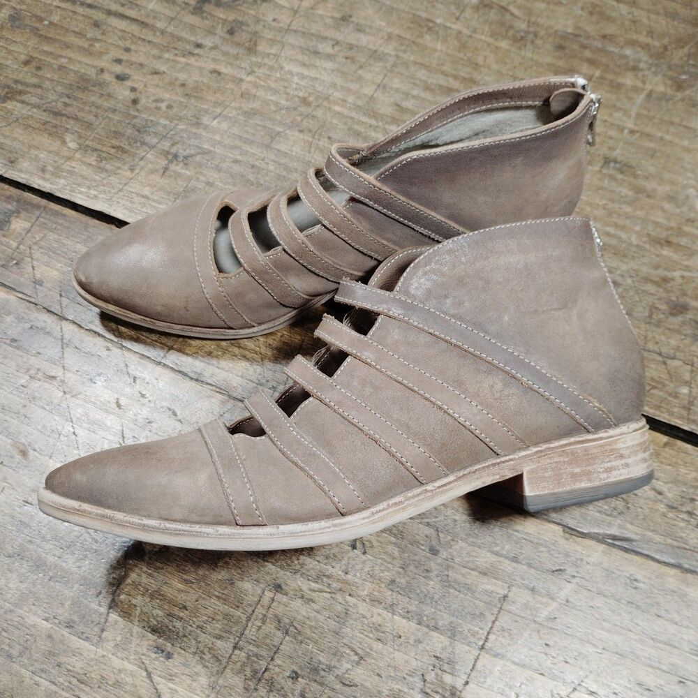 Free People Swept Away Cutout Bootie Shoes Sz 9.5 - 10 EU40 Brown